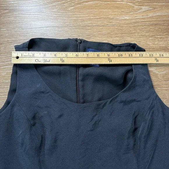 Ann Taylor Dress Women's 10 Black Silk A-Line Sleeveless Fit Flare Classic Chic - Picture 5 of 7